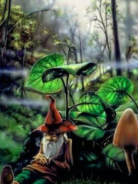 Respite Gnome Tapestry by Richard Biffle ~ w/Corner Loops ~ 30" x 45" ~ New!